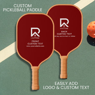 Einfaches Firmenlogo und Text Pickleball Schläger