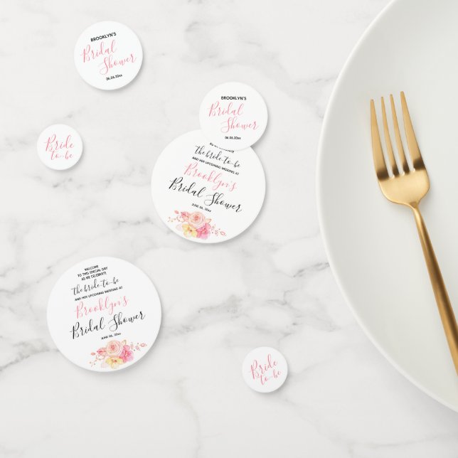 Einfaches florales Brautparty Konfetti (Gruppe)