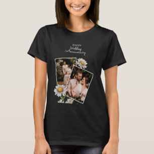 Einfaches Florales Glückliches Hochzeit-Jahrestag T-Shirt