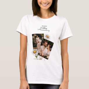 Einfaches Florales Glückliches Hochzeit-Jahrestag T-Shirt