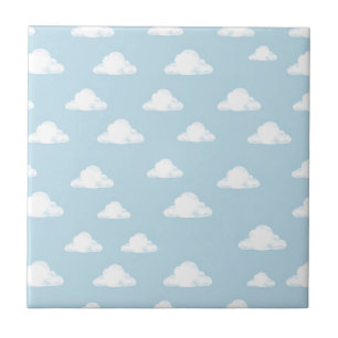 Einfaches Fluffiges Wolken Himmel Kinderzimmer Mus Fliese