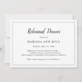 Einfaches formelles Probe-Dinner Einladung