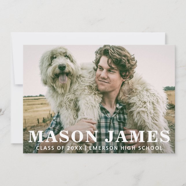 Einfaches Foto Abschluss Ankündigung (Vorderseite)