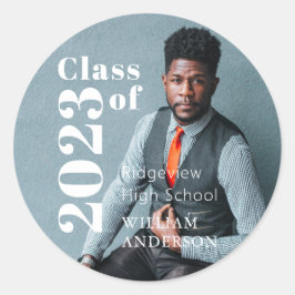 Einfaches Foto Abschluss Foto Runder Aufkleber