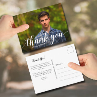 Einfaches Foto Abschluss Weiße Schrift Vielen Dank Postkarte