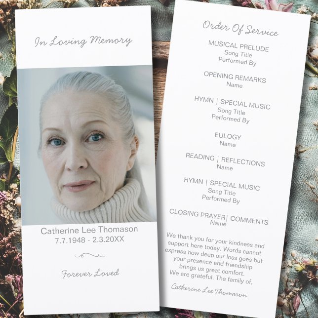 Einfaches Foto-Andenken-Serviceprogramm Programm (Simple Photo Memorial Order Of Service Program
)