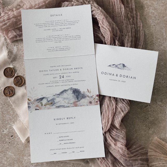 Einfaches Foto aus dem Blumengebirge Dreifach Gefaltete Einladung (Von Creator hochgeladen)