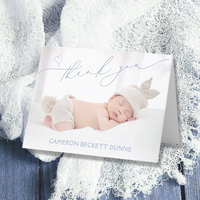 Einfaches Foto Baby Dankeskarte (Photo baby folded thank you cards)
