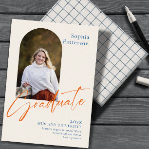 Einfaches Foto Blau & Orange Ankündigung