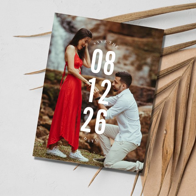 Einfaches Foto-Budget - Hochzeit retten das Datum Ankündigungspostkarte (Simple Modern Photo Budget Wedding Save the Date Postcard)