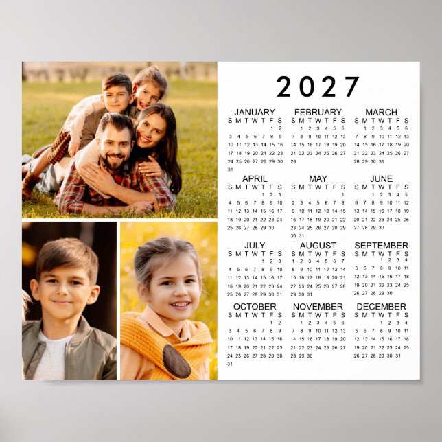 Einfaches Foto Collage Poster 2026 Kalender 3 (Vorne)