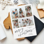 Einfaches Foto Collage Script Frohe Weihnachtsmagn Magnetkarte<br><div class="desc">Einfache 4 Foto Collage Script Frohe Weihnachtsfeiertage Magnetkarte. Klicken Sie auf die Schaltfläche Bearbeiten,  um Ihre Fotos und Texte anzupassen.</div>