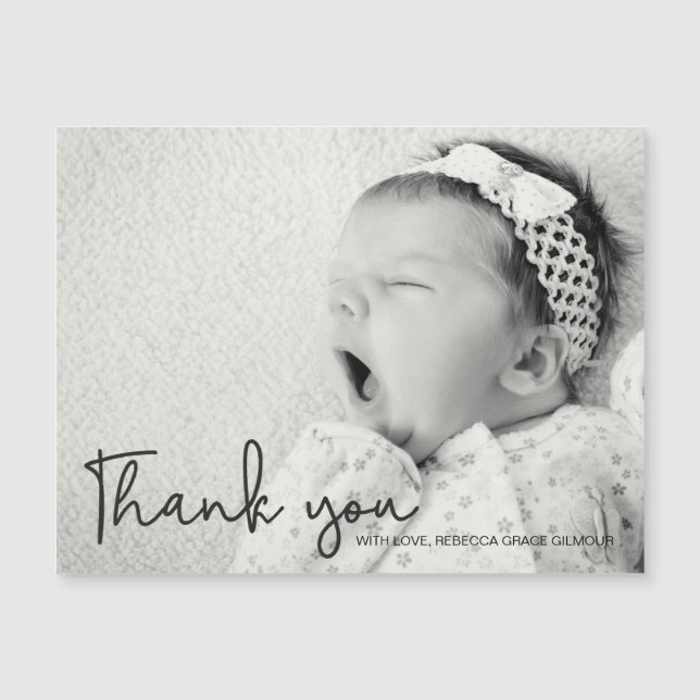 Einfaches Foto, danke von Baby Girl Magnetkarte (Vorderseite)