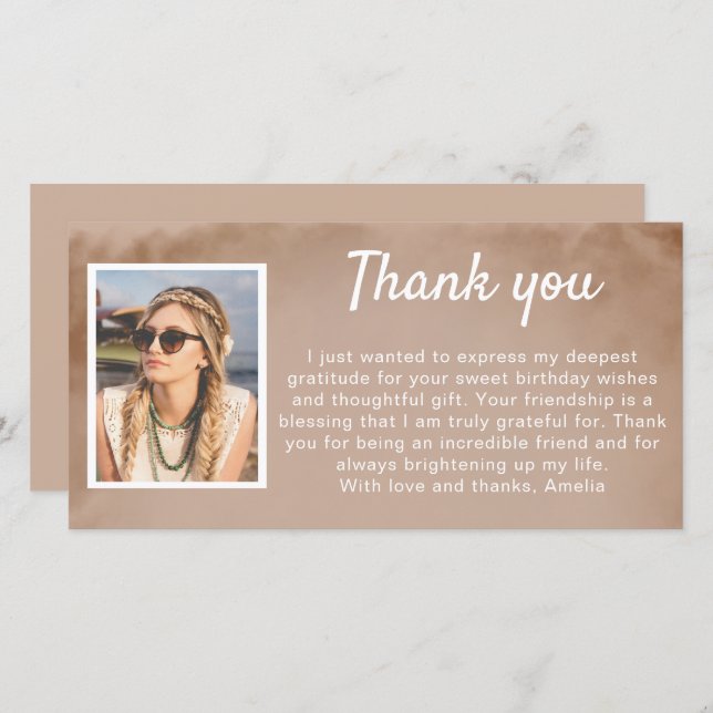 Einfaches Foto Dankeskarte (Vorne/Hinten)
