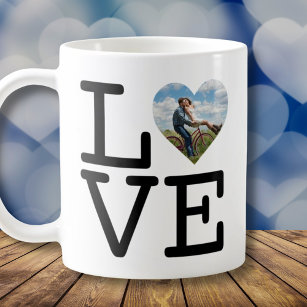 Einfaches Foto der Liebe in Herzklopfen Kaffeetasse