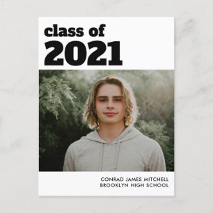Einfaches Foto der modernen Klasse des Abschlusses Ankündigungspostkarte