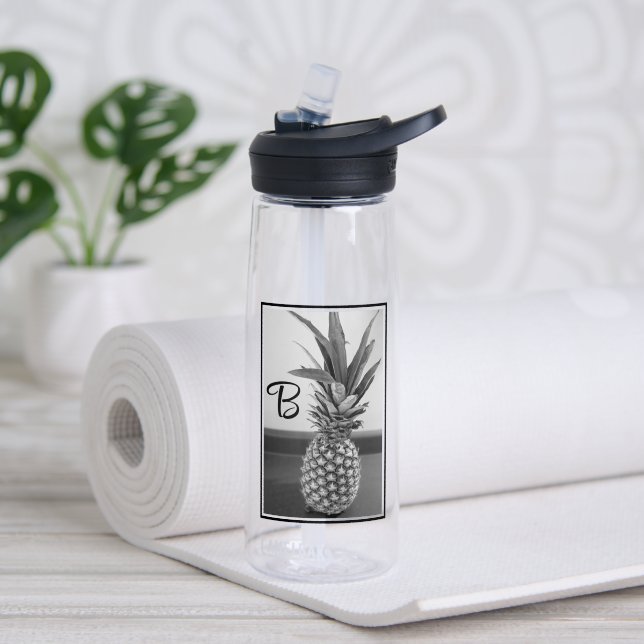 Einfaches Foto einer Ananas mit einzelner Initiale Trinkflasche (Yoga (gedreht))