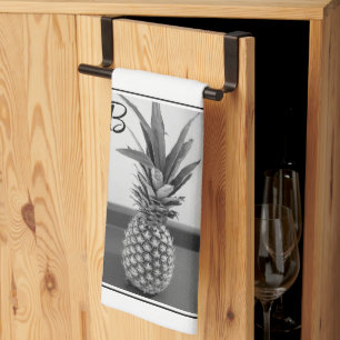 Einfaches Foto einer Ananas mit Single Initial Geschirrtuch