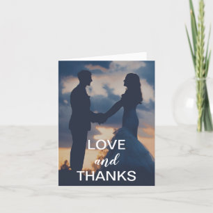 Einfaches Foto Elegant Bold Moderne Hochzeit Dankeskarte