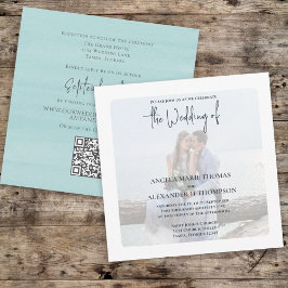 Einfaches Foto Elegant Türkis QR Code UAWG Ocean Einladung