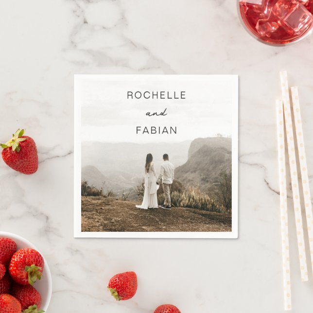 Einfaches Foto Elegante Hochzeit Serviette (Beispiel)