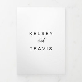 Einfaches Foto Elegante Moderne Hochzeit Dreifach Gefaltete Einladung