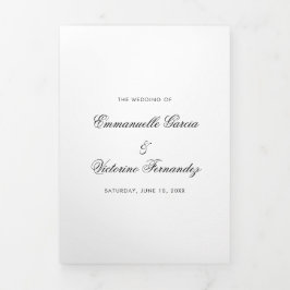 Einfaches Foto Elegante Moderne Hochzeit Dreifach Gefaltete Einladung