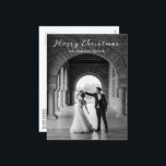 Einfaches Foto Elegante Weihnachten<br><div class="desc">Moderne Weihnachtspostkarte mit einem schlichten Design mit "Frohe Weihnachten" in einem eleganten Drehbuch über Ihr Lieblings-Foto.</div>