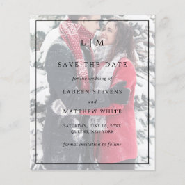 Einfaches Foto Elegantes Budget Hochzeit speichern Flyer