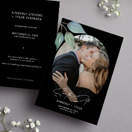 Einfaches Foto, elegantes Drehbuch, Schwarze Hochz Save The Date