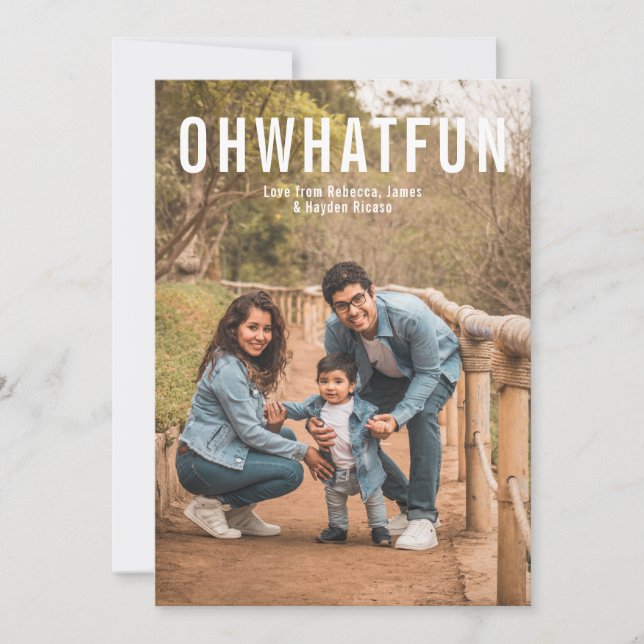 Einfaches Foto frohe Weihnachten Oh, was Spaß (Vorderseite)