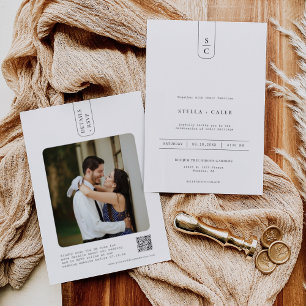 Einfaches Foto für den modernen minimalen geometri Einladung