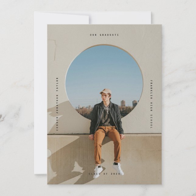 Einfaches Foto für den modernen schwarzen typograf Einladung (Vorderseite)