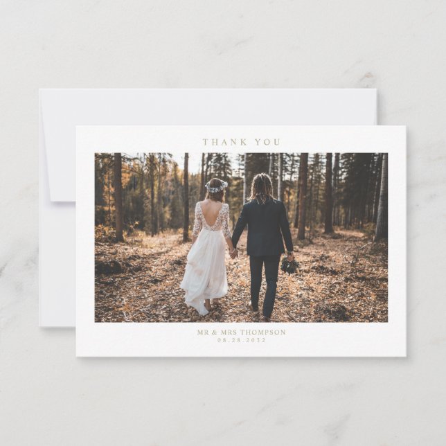 Einfaches Foto für Grüne Hochzeiten Dankeskarte (Vorderseite)