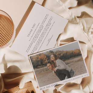 Einfaches Foto für jeden Tag Hochzeit Dankeskarte