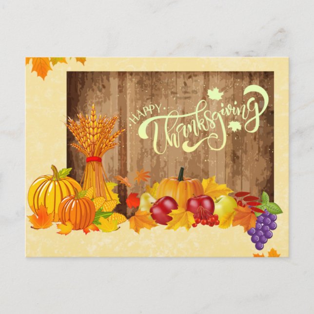 Einfaches Foto Glückwunsch Thanksgiving Food Grüße Postkarte (Vorderseite)