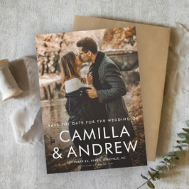 Einfaches Foto Hochzeit Speichern Sie das Date Mag Magnetkarte