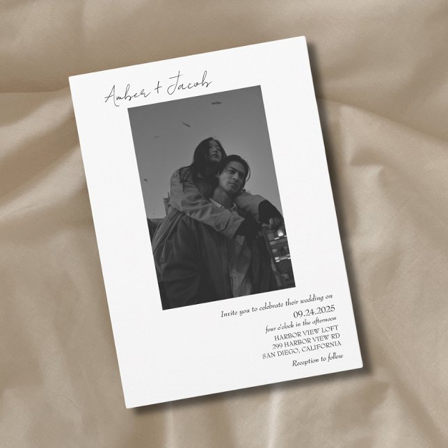 Einfaches Foto Hochzeitsempfang 001 Einladung (Von Creator hochgeladen)