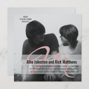 Einfaches Foto Hochzeitssilber Einladung