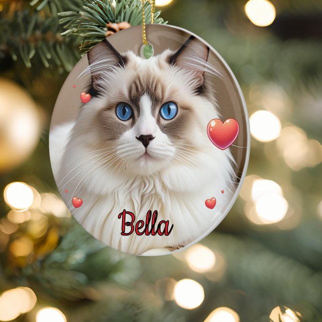 Einfaches Foto Hörer CAT personalisieren Keramik Ornament (Von Creator hochgeladen)