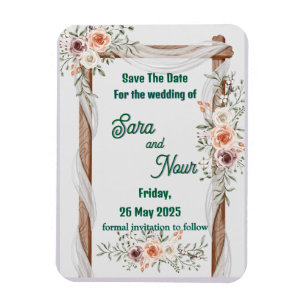 Einfaches Foto Magnet der Hochzeitseinladung