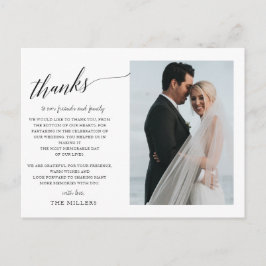 Einfaches Foto mit Handschrift danke Postkarte