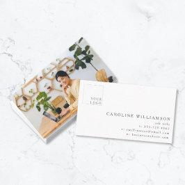 Einfaches Foto mit minimalem Beruflich-Logo Visitenkarte