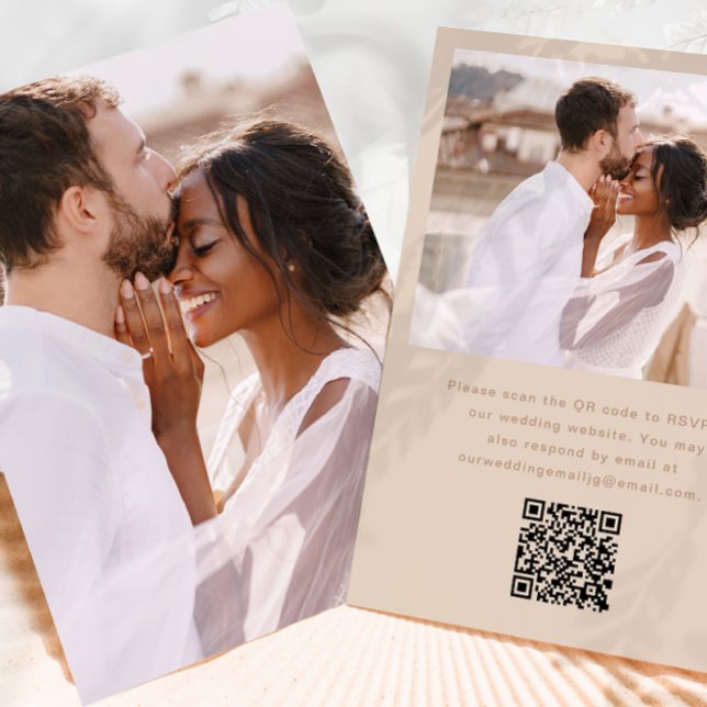 Einfaches Foto mit UAwg QR Code Neutrale Hochzeit Einladung (Von Creator hochgeladen)