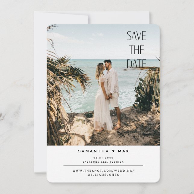 Einfaches Foto mit weißem Hintergrund Save the Dat Date (Vorderseite)