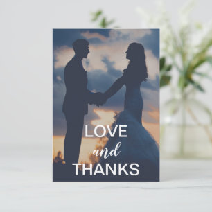 Einfaches Foto Moderne Hochzeit Dankeskarte