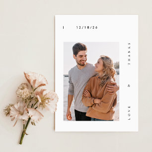 Einfaches Foto Moderne Hochzeit Dankeskarte