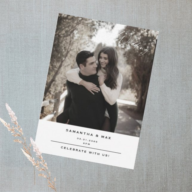 Einfaches Foto Moderne Hochzeit Einladung (Von Creator hochgeladen)