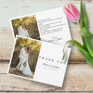 Einfaches Foto Moderne Hochzeit W Notenlandschaft Dankeskarte
