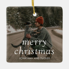 Einfaches Foto Moderne Weihnachten Keramikornament